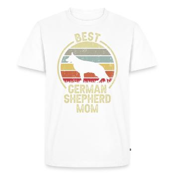 Dog Mama - German Shepherd - Men's Premium Organic T-Shirt - white - Front - Nico (187cm)