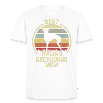 Mère de chien - Lévrier italien - T-shirt Premium bio Homme - blanc - Devant - Nico (187cm)