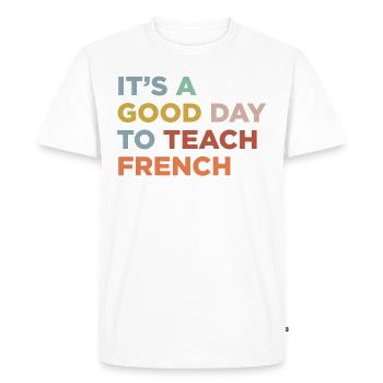 Enseigner Français enseignants - T-shirt Premium bio Homme - blanc - Devant - Nico (187cm)