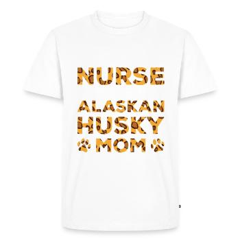Nurse Dog Mother - Alaskan Husky - Men's Premium Organic T-Shirt - white - Front - Nico (187cm)
