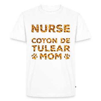 Infirmière Chien Mère - Coton De Tuléar - T-shirt Premium bio Homme - blanc - Devant - Nico (187cm)