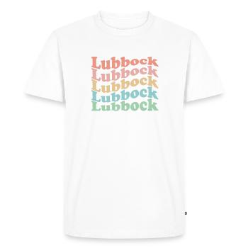 Vintage 70s Hippie USA City - Retro Lubbock - Men's Premium Organic T-Shirt - white - Front - Nico (187cm)