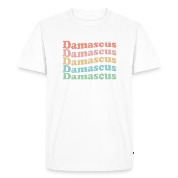 Vintage 70's Hippie Syria City - Retro Damascus - Men's Premium Organic T-Shirt - white - Front - Nico (187cm)