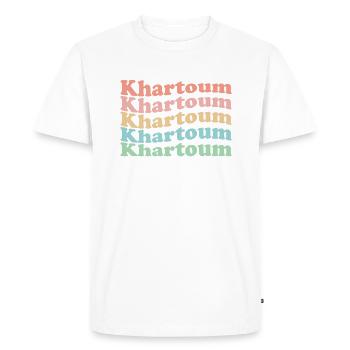Vintage 70s Hippie Sudan City - Rétro Khartoum - T-shirt Premium bio Homme - blanc - Devant - Nico (187cm)