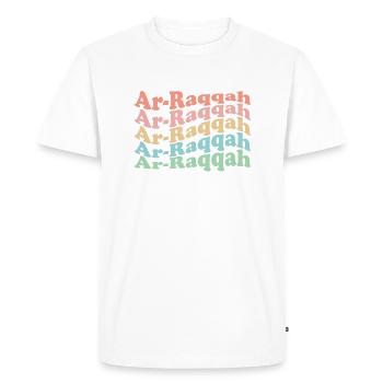 Vintage 70s Hippie Syria City - Retro Ar-Raqqah - T-shirt Premium bio Homme - blanc - Devant - Nico (187cm)
