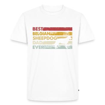 Meilleur père de tous les temps - Berger Belge - T-shirt Premium bio Homme - blanc - Devant - Nico (187cm)