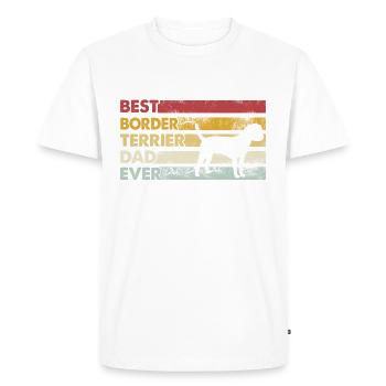 Meilleur père de tous les temps - Border Terrier - T-shirt Premium bio Homme - blanc - Devant - Nico (187cm)