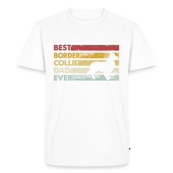 Meilleur père de tous les temps - Border Collie - T-shirt Premium bio Homme - blanc - Devant - Nico (187cm)