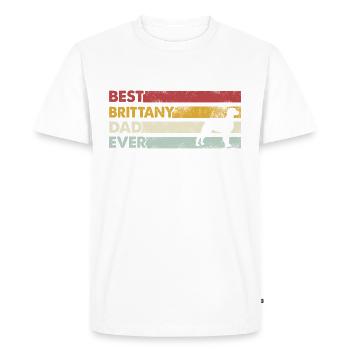 Best Father Ever - Brittany - Men's Premium Organic T-Shirt - white - Front - Nico (187cm)