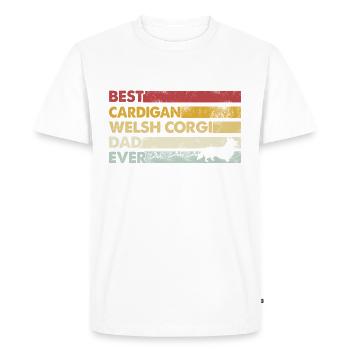 Meilleur père de tous les temps - Cardigan Welsh Corgi - T-shirt Premium bio Homme - blanc - Devant - Nico (187cm)