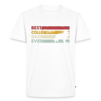 Meilleur père de tous les temps - Collie - T-shirt Premium bio Homme - blanc - Devant - Nico (187cm)