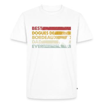 Meilleur père de famille - Dogues de Bordeaux - T-shirt Premium bio Homme - blanc - Devant - Nico (187cm)