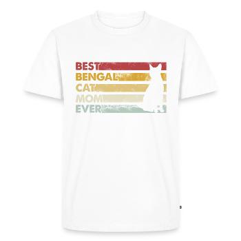 Meilleure mère de tous les temps - Chat du Bengale - T-shirt Premium bio Homme - blanc - Devant - Nico (187cm)
