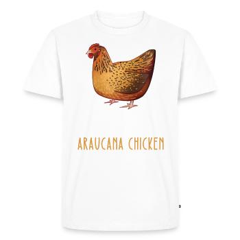 Be Yourself - Araucana Chicken - Men's Premium Organic T-Shirt - white - Front - Nico (187cm)