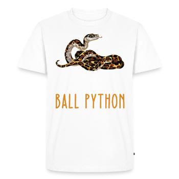 Be Yourself – King Python - Men's Premium Organic T-Shirt - white - Front - Nico (187cm)
