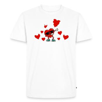 Kiss Me - Valentine's Day Name Dabbing Heart Bruce - Men's Premium Organic T-Shirt - white - Front - Nico (187cm)