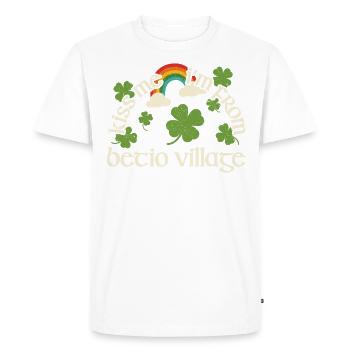 Kiss Me - St. Patrick's Day Betio Village - Men's Premium Organic T-Shirt - white - Front - Nico (187cm)