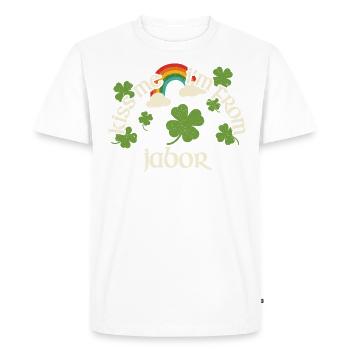 Kiss Me - St. Patrick's Day Jabor - Men's Premium Organic T-Shirt - white - Front - Nico (187cm)
