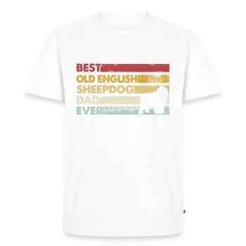 Meilleur père de tous les temps - Old English Sheepdog - T-shirt Premium bio Homme - blanc - Devant - Nico (187cm)