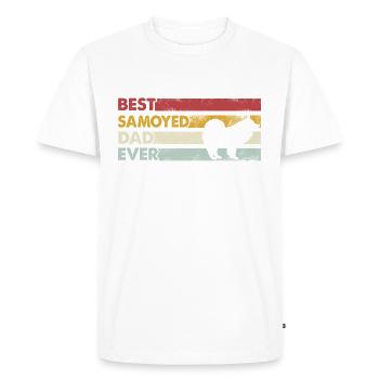 Meilleur papa de tous les temps - Samoyèdes - T-shirt Premium bio Homme - blanc - Devant - Nico (187cm)