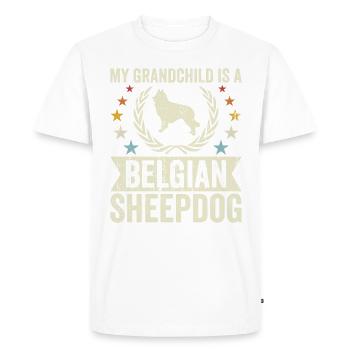 Mon petit-fils est un berger belge - T-shirt Premium bio Homme - blanc - Devant - Nico (187cm)