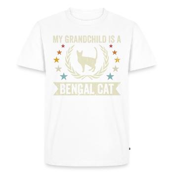Mon petit-fils est un chat Bengal - T-shirt Premium bio Homme - blanc - Devant - Nico (187cm)
