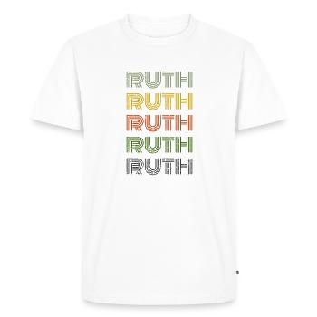 70s Retro Nom Vintage Personnalisé Ruth - T-shirt Premium bio Homme - blanc - Devant - Nico (187cm)