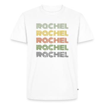 70s Retro Nom Vintage Personnalisé Rachel - T-shirt Premium bio Homme - blanc - Devant - Nico (187cm)