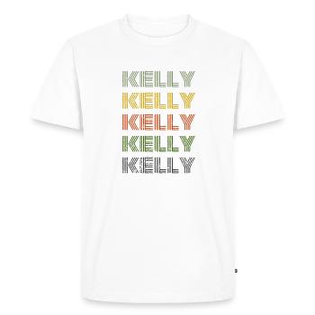 70s Retro Nom Vintage Personnalisé Kelly - T-shirt Premium bio Homme - blanc - Devant - Nico (187cm)