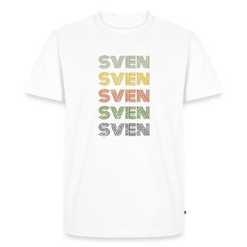 70s Retro Nom Vintage Personalisieres Sven - T-shirt Premium bio Homme - blanc - Devant - Nico (187cm)