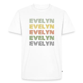 70s Retro Name Vintage Personalized Evelyn - Men's Premium Organic T-Shirt - white - Front - Nico (187cm)