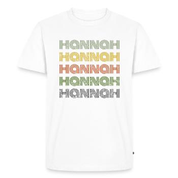 70s Retro Nom Vintage Personnalisé Hannah - T-shirt Premium bio Homme - blanc - Devant - Nico (187cm)