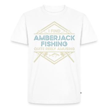 Reely Amusing – Amberjack Fishing - Men's Premium Organic T-Shirt - white - Front - Nico (187cm)