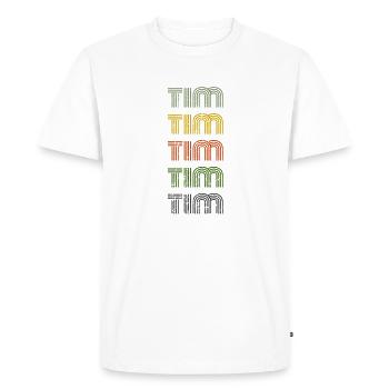 70s Retro Nom Vintage Personnalisé Tim - T-shirt Premium bio Homme - blanc - Devant - Nico (187cm)