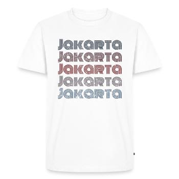 Vintage Indonesia City - Retro Jakarta - T-shirt Premium bio Homme - blanc - Devant - Nico (187cm)