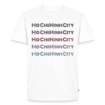 Vintage Vietnam Stadt - Retro Ho Chi Minh City - Men's Premium Organic T-Shirt - white - Front - Nico (187cm)
