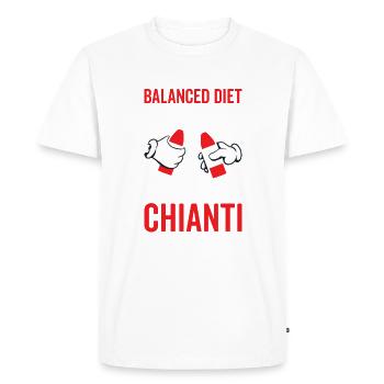 Balanced Diet Bottle Chianti Lovers - Men's Premium Organic T-Shirt - white - Front - Nico (187cm)