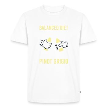 Balanced Diet Pinot Grigio Lovers - Men's Premium Organic T-Shirt - white - Front - Nico (187cm)
