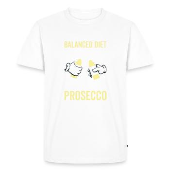 Balanced Diet Bottle Prosecco Lover - Men's Premium Organic T-Shirt - white - Front - Nico (187cm)