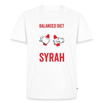 Balanced Diet Bottle Syrah Lover - Men's Premium Organic T-Shirt - white - Front - Nico (187cm)