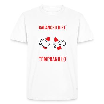 Balanced Diet Bottle Tempanillo Lover - Men's Premium Organic T-Shirt - white - Front - Nico (187cm)
