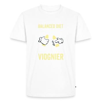 Balanced Diet Bottle Viognier Lover - Men's Premium Organic T-Shirt - white - Front - Nico (187cm)
