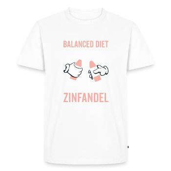 Balanced Diet Bottle Zinfandel Lover - Men's Premium Organic T-Shirt - white - Front - Nico (187cm)