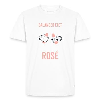 Balanced Diet Bottle Rosé Lover - Men's Premium Organic T-Shirt - white - Front - Nico (187cm)