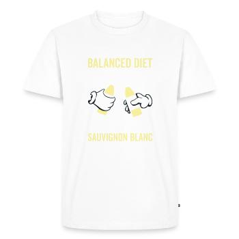 Balanced Diet Sauvignon Blanc Lovers - Men's Premium Organic T-Shirt - white - Front - Nico (187cm)