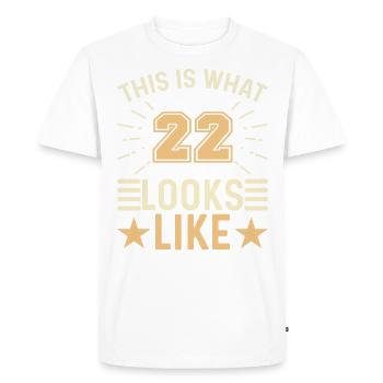 ressemble à - 22 ans 22e anniversaire - T-shirt Premium bio Homme - blanc - Devant - Nico (187cm)