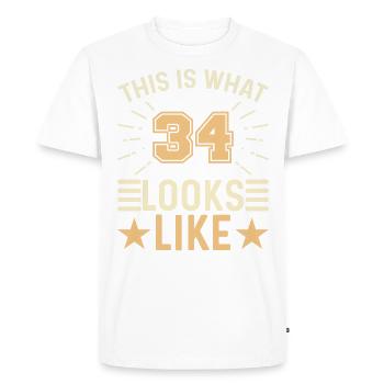 ressemble à - 34 ans 34e anniversaire - T-shirt Premium bio Homme - blanc - Devant - Nico (187cm)