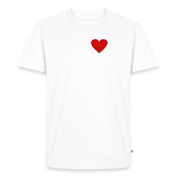 Coeur USA City - J’aime Miami - T-shirt Premium bio Homme - blanc - Devant - Nico (187cm)