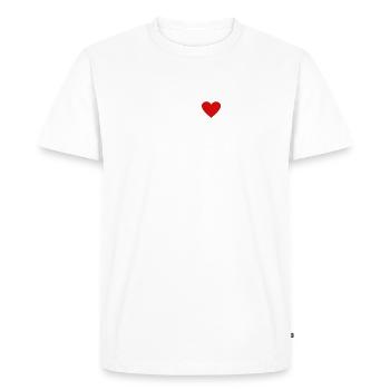 Cœur de la ville d’Allemagne - J’aime Stuttgart - T-shirt Premium bio Homme - blanc - Devant - Nico (187cm)
