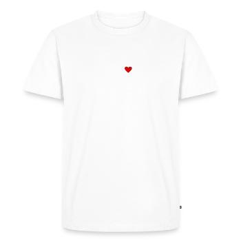 Cœur de la ville de Luxembourg - J’aime Esch-sur-Alzette - T-shirt Premium bio Homme - blanc - Devant - Nico (187cm)